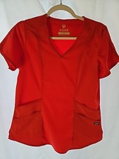 Adar Pro Red Scrub Top Small Women  s Medical Nursing Uniform P9500 Healthcar