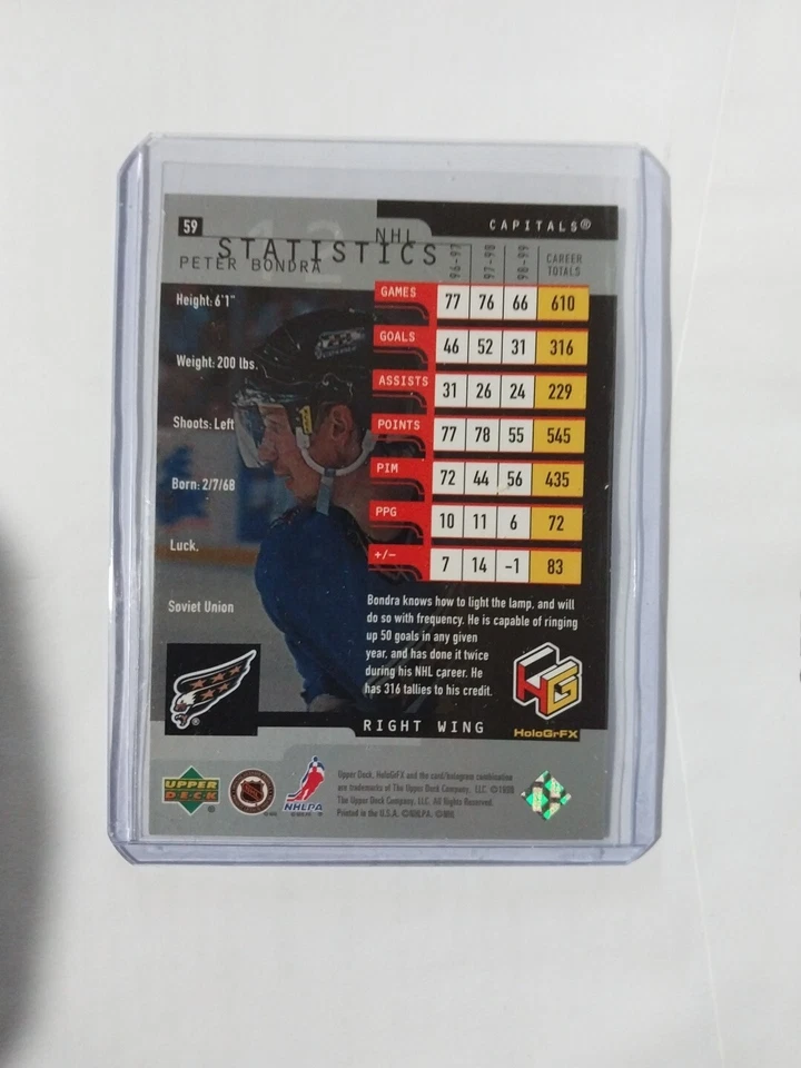1999-00 Upper Deck HoloGrFx Capitals Hockey Card #59 Peter Bondra - Image 2 of 2