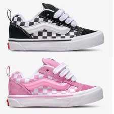 Vans Knu Skool Checkerboard pink/ black NWB big kids size