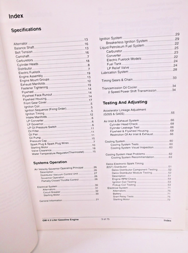 Daewoo Specifications Systems Operation Testing & Adjusting Gasoline Engine 4.3 - Picture 2 of 6