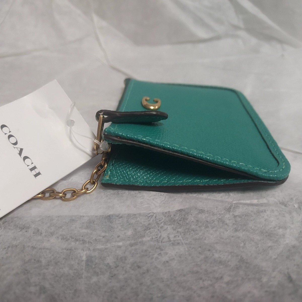 Coach CH810 Bright Green Mini Skinny ID Case | eBay