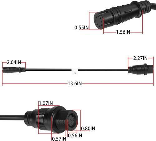 Cable adaptador transductor chirrido DSC para Lowrance Minn Kota 1852078 MKR-DSC-15 - Imagen 2 de 7