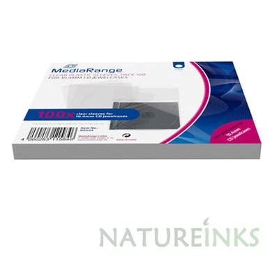 200 Mediarange CD wrap sleeve for CD standard 10.4mm jewel case Resealable Flap