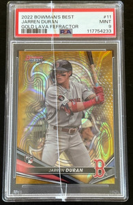 Jarren Duran 2022 Bowman's Best Gold Lava Refractor ROOKIE #11 Boston /75 PSA 9