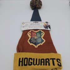 Harry Potter Hogwarts Knit Santa Hat w/ Pom 18" Wizarding World Christmas NWT
