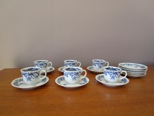 6 Tasses à café & 11 sous tasses de Villeroy & Boch Modèle Valéria  Germany Bleu