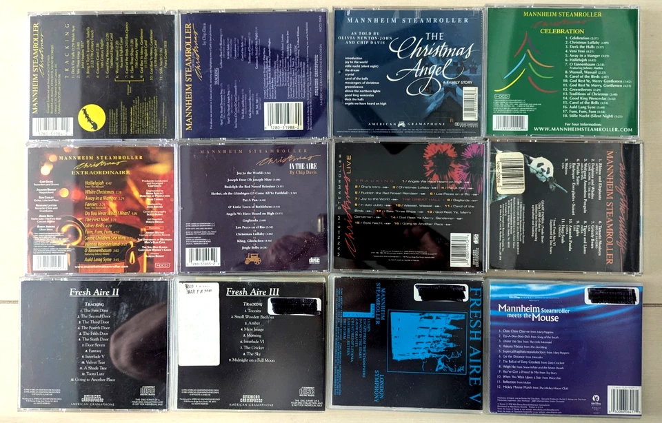 12 CD Lot MANNHEIM STEAMROLLER Christmas Fresh Aire Angel Wildlife Meets Mouse Foto 2 de 2