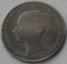 1853 Queen Victoria Young Head Silver Shilling, Good Detail S3904, 24mm 5.11g