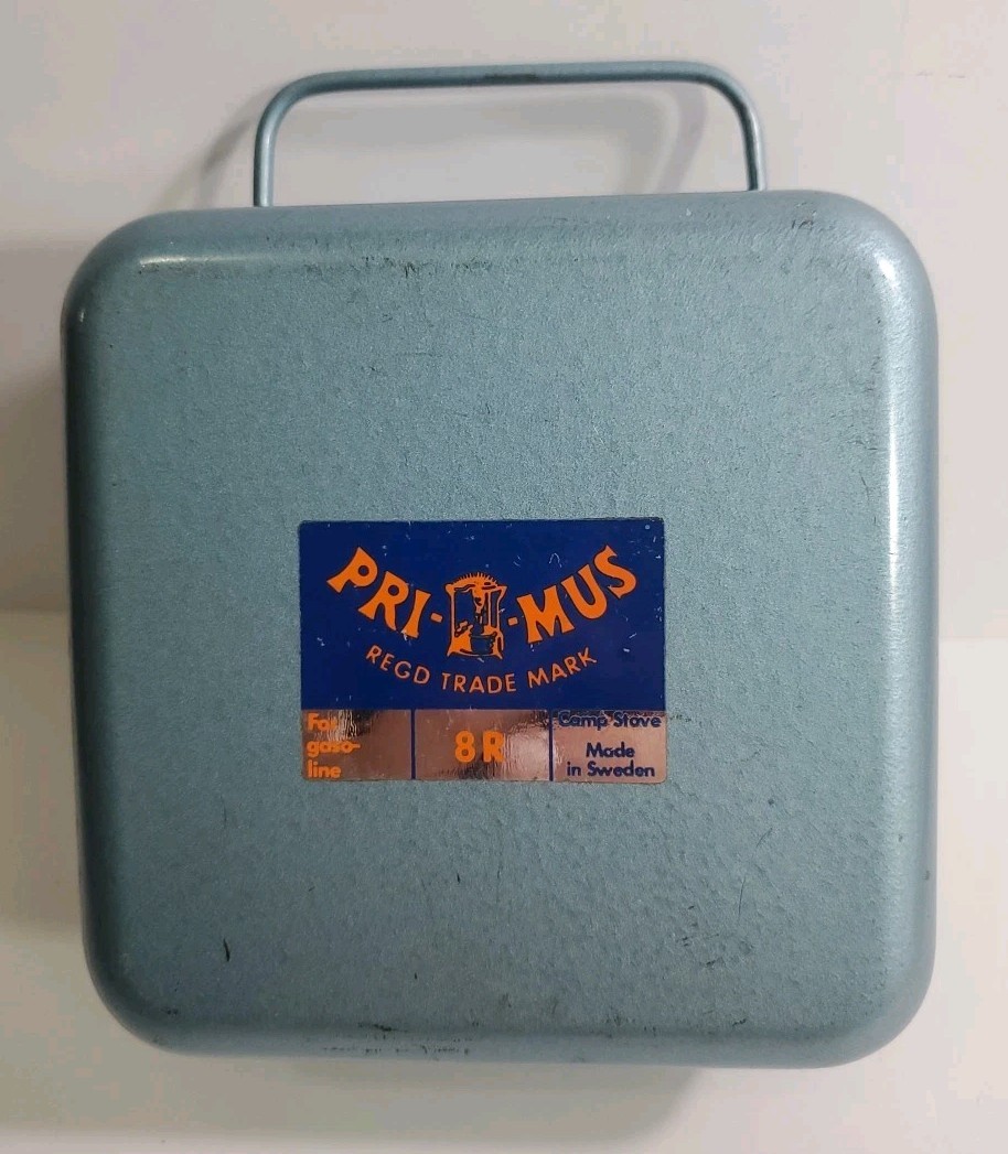 Estufa de Campamento Primus 8R Suecia Estuche Original Caza Pesca Sin Probar
