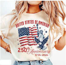 United States of America 250th Anniversary Shirt Patriotic Vintage Flag 4th of J