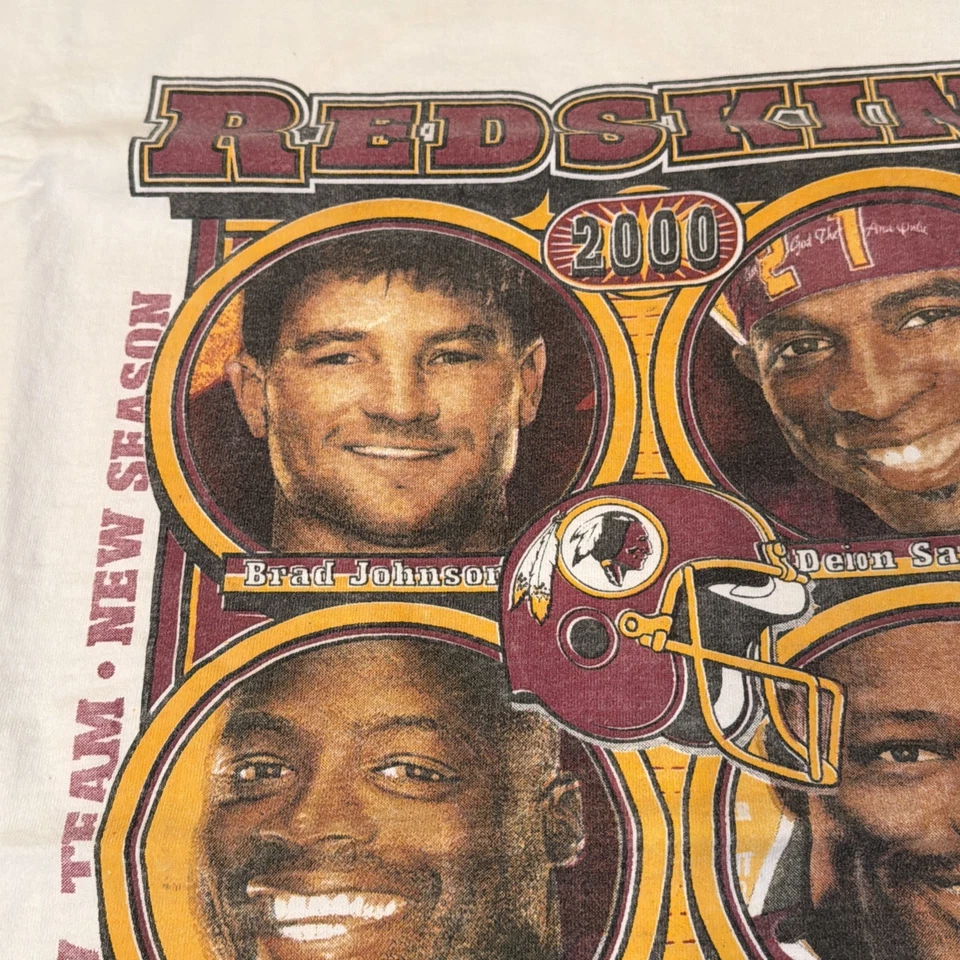 Camiseta de fútbol americano vintage 2000 NFL Washington Redskins Deion Sanders Bruce Smith XL Foto 4 de 4