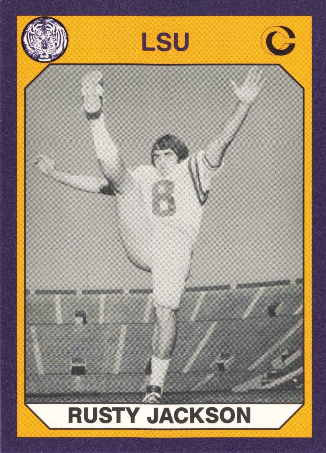 Rusty Jackson LSU 1990 Collegiate Collection Football Card #73
