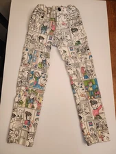Molo kid Alisa White Jeans Pants. Size 116, 6 Years. Self Color Comic Print Rare