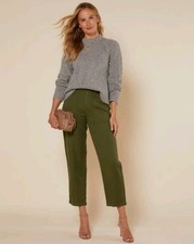 Outerknown Westbound Green Utility Cargo Ankle Pants Linen Cotton Blend Sz 28