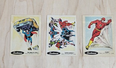 Vintage 1978 DC Comics Sunbeam Stickers Superman Flash Lot 3 Rare