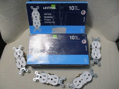 24 pack Leviton 5320-WMP 15 Amp, 125 Volt, Duplex Receptacle