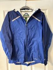 LL Bean Kid s Size Large 14-16 Blue Unisex Raincoat with Hood