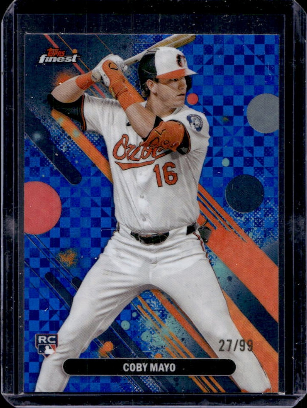 2025 Finest Coby Mayo Common Refractor Blue X-Fractor RC #27/99 Orioles
