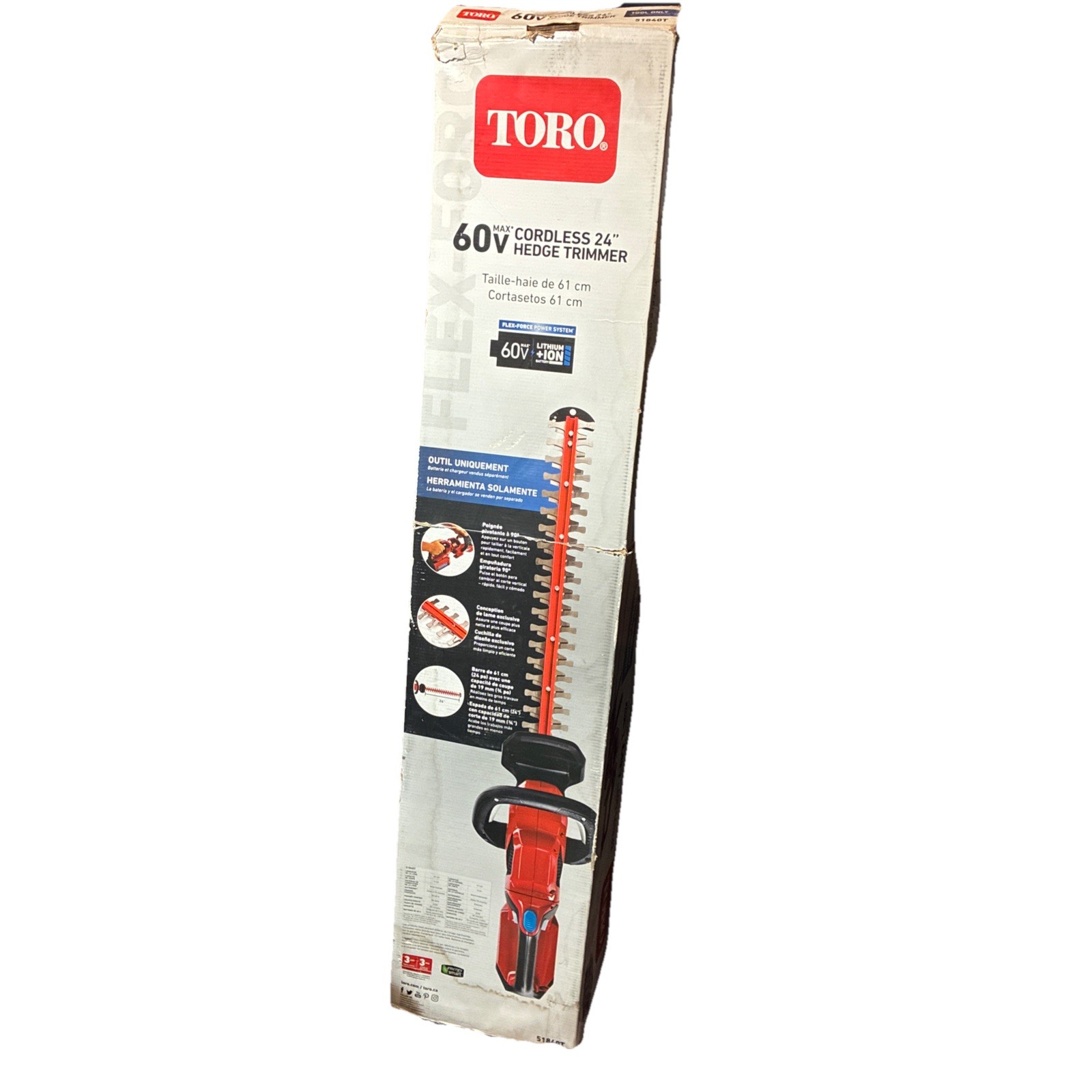 Toro Flex Force 60V Max 24" Lithium Ion Cordless Hedge Trimmer (Tool Only)