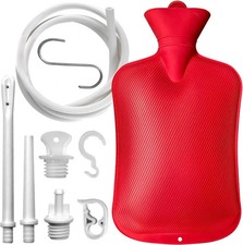 2L Home Enema Bag Kit with 2 Tips, 60 Inch Silicone Hose, Controlable Flow Valve