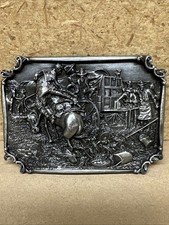 Western Belt Buckle Bronc To Breakfast Siskiyou CM Russell Vintage 5807 Retired