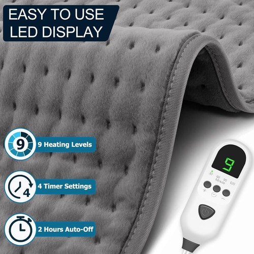 Heating Pad for Back Pain & Period Cramps Relief, 9 Heat Settings Electric He... - Picture 3 of 7