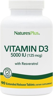 Natures Plus Vitamin D3, Extended Release - 90 Vegan Tablets - 5000 IU