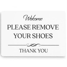 Please Remove Your Shoes Sign White Acrylic 5 x 3.5 in - 5 x in, White