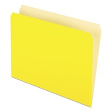 100 Box Yellow Two-Tone File Folders, Letter Size, Straight Cut, 152 YEL