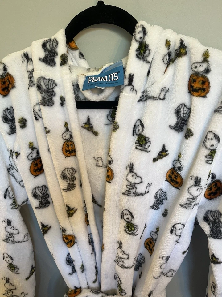 Albornoz con capucha Peanuts Snoopy Halloween con bolsillos tan suave talla S/M Foto 2 de 4