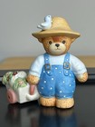 Enesco Lucy and Me Lucy Rigg Bear farmer with wagon of flowers Read