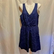 GAP Women's 100% Linen Dress Navy Blue Sleeveless Dress Size 8 Pockets Capsule