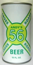 ANDY'S CROSSROADS 56 BEER Light Green ss CAN, Schell, New Ulm, MINNESOTA 1979 1+