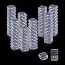 80 PCS Small Clear Jewelry Containers, Mini Transparent Plastic Bead Storage ...