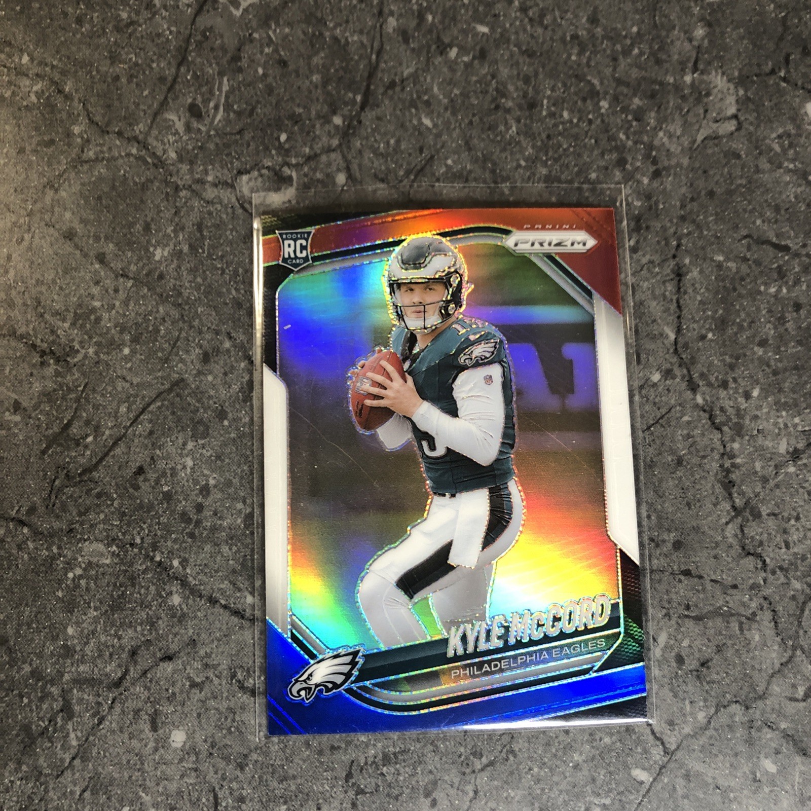 2025 Prizm Red White & Blue Kyle McCord Eagles Rookie # 377