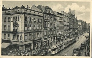 40 Breslavia Breslavia strada del giardino tram Slesia Polonia Elbing Krzyki Hundsfeld