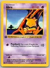 1999 Pokemon Base Set Shadowless Abra 43/102 Common 1st Edition DMG