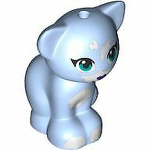 Lego Minifigur ZubehöR Helles Licht Blau Katze, Freunde / Elfen, Sitzend-image