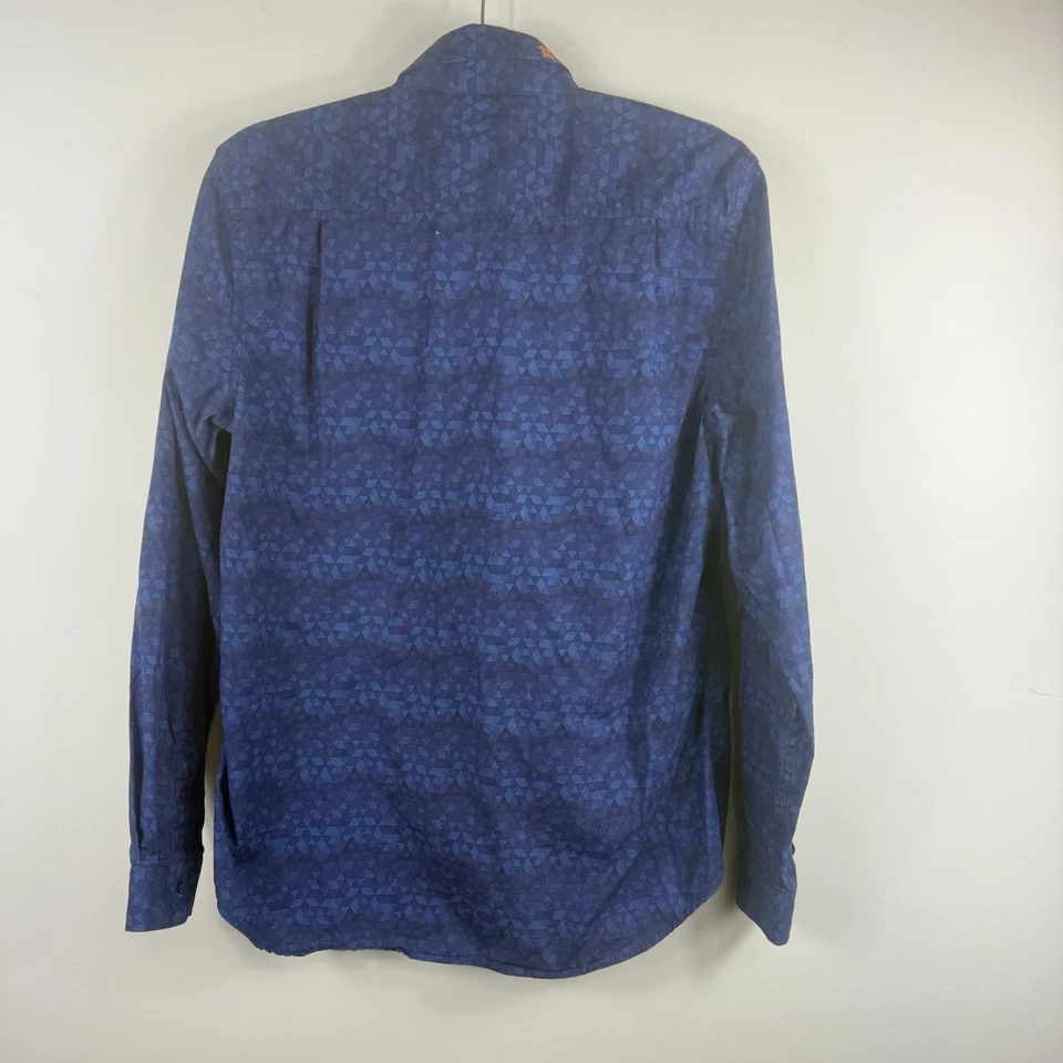 Modern Amusement men's blue long sleeved shirt button up cotton Size M - Image 4 of 4
