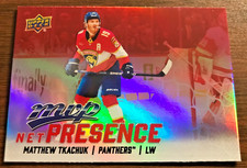 2026-26 UD MVP Hockey Net Presence trading card of Matthew Tkachuk (NP-12)