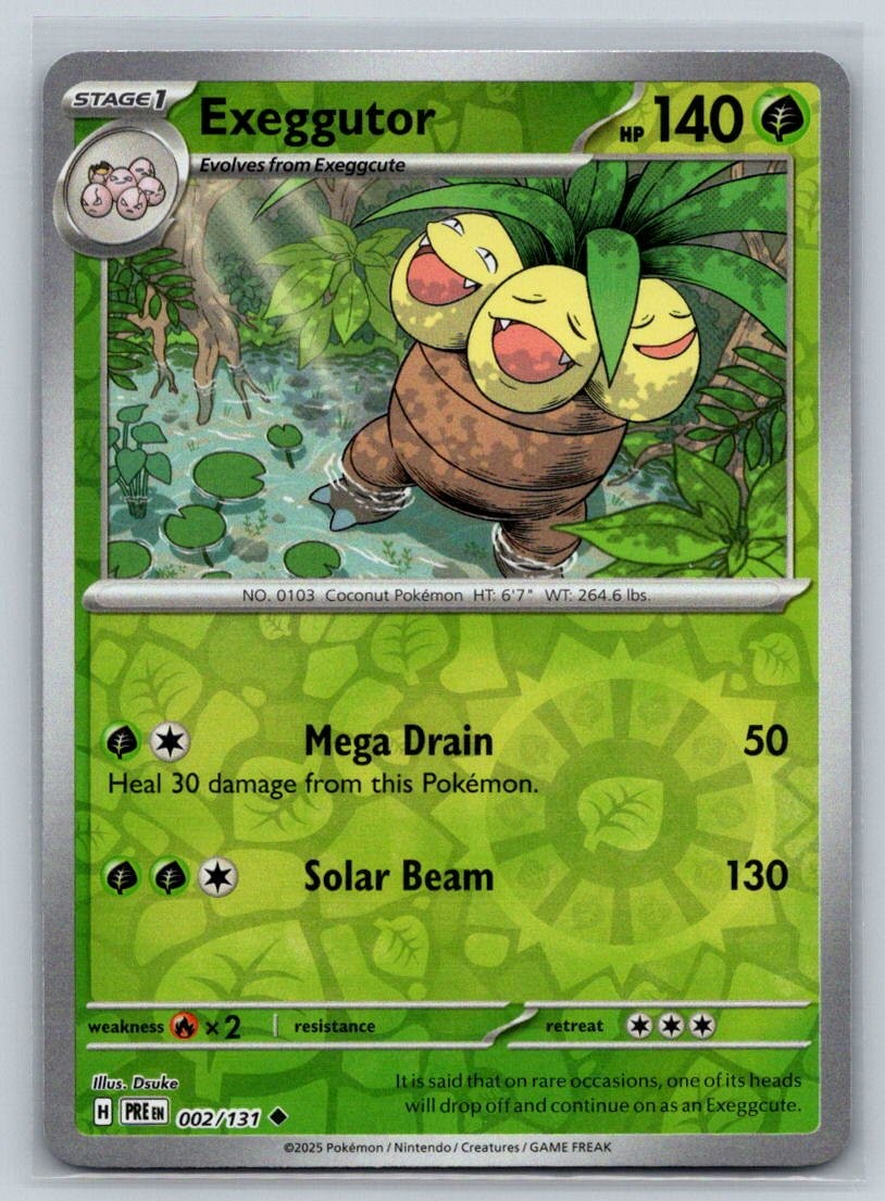 Exeggutor Reverse Holo Uncommon SV: Prismatic Evolutions 002/131 NM