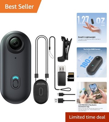 Mini Wearable 1080P Action Camera with 128GB Memory Hands Free Recording