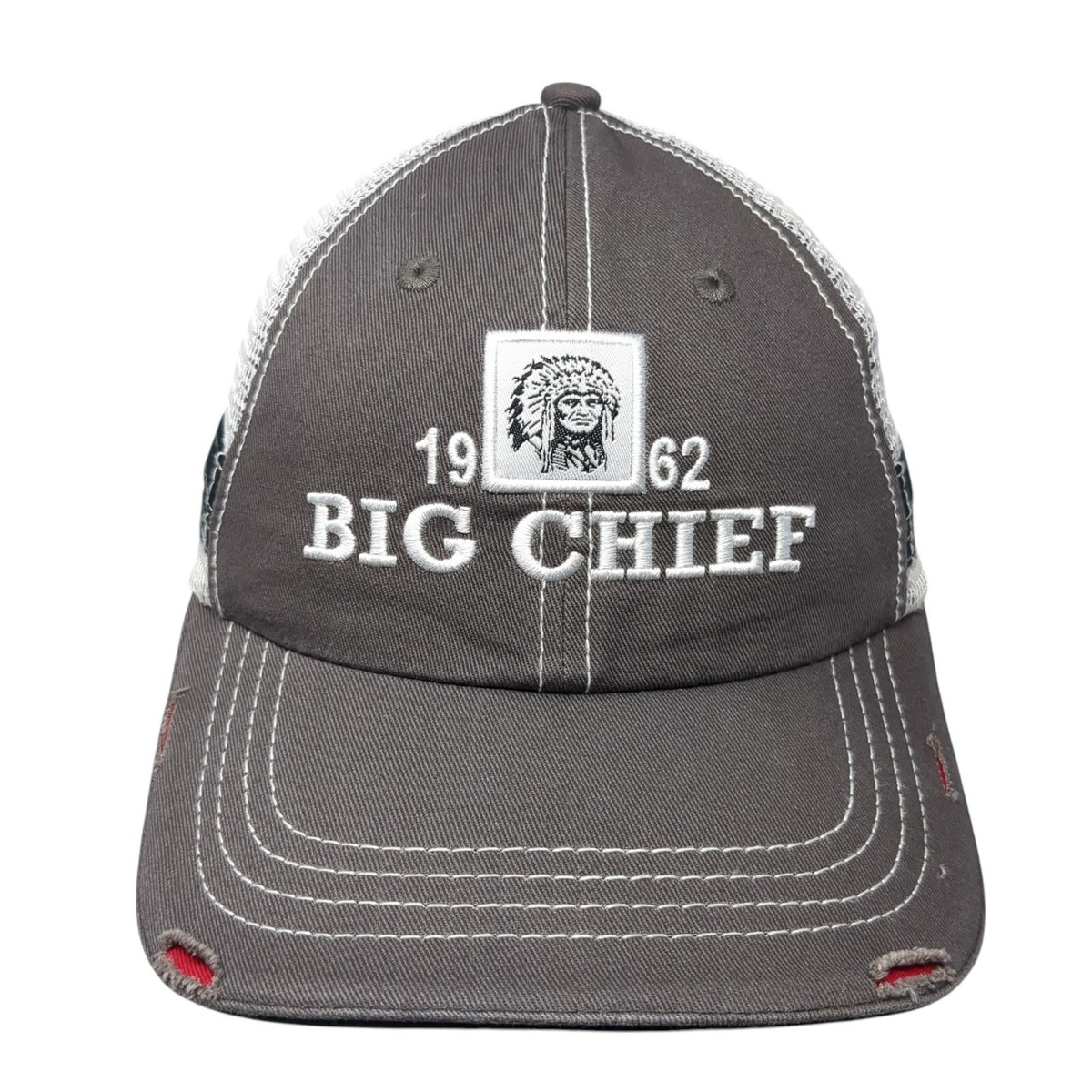 キャップ ByTheR Lettering Embroidered Scotch Snapback 1962 Big Chief Strapback Trucker Hat Gray One Size
