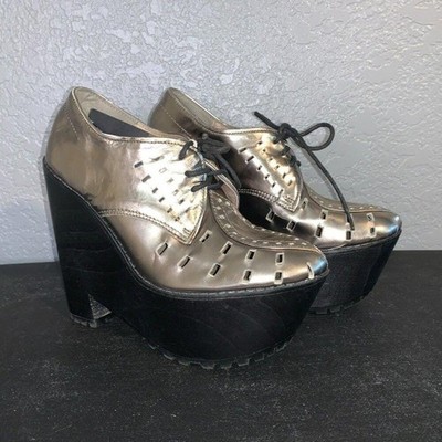 Jeffrey Campbell  Lykke Platform ''Ziggy Stardust'' Disco Bootie Shoes Size 8.5