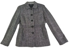 AK Anne Klein Woman Size 6 Gray Wool Blend Blazer Pockets Career Office Wear.