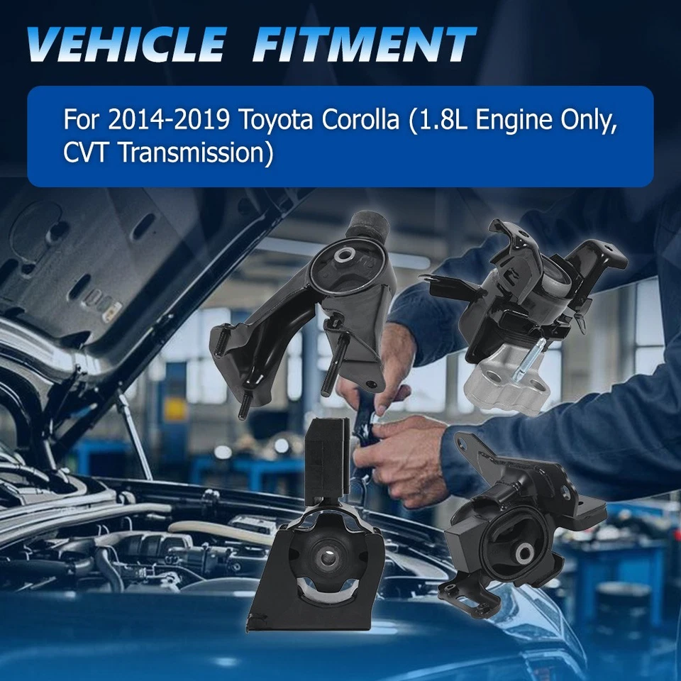 Engine Auto CVT 4pcs Motor Mount Set A42027 For Toyota Corolla 2014-2019 1.8L - Image 3 of 4