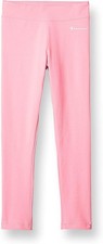 Champion, Cotton-Rich Leggings for Girls, Spark pink, Script, 21", New