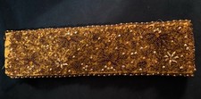 Art Deco Gold Satin Cummerbund/ Belt Heavily Beaded, Sequins 25  