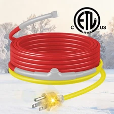 ETL Listed Heat Tape YeloDeer 120V 7W/FT – Thermostat Pipe Freeze Guard