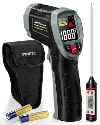 Infrarot Thermometer -50°C bis 600°C, digitales Laser Thermometer für Küche,
